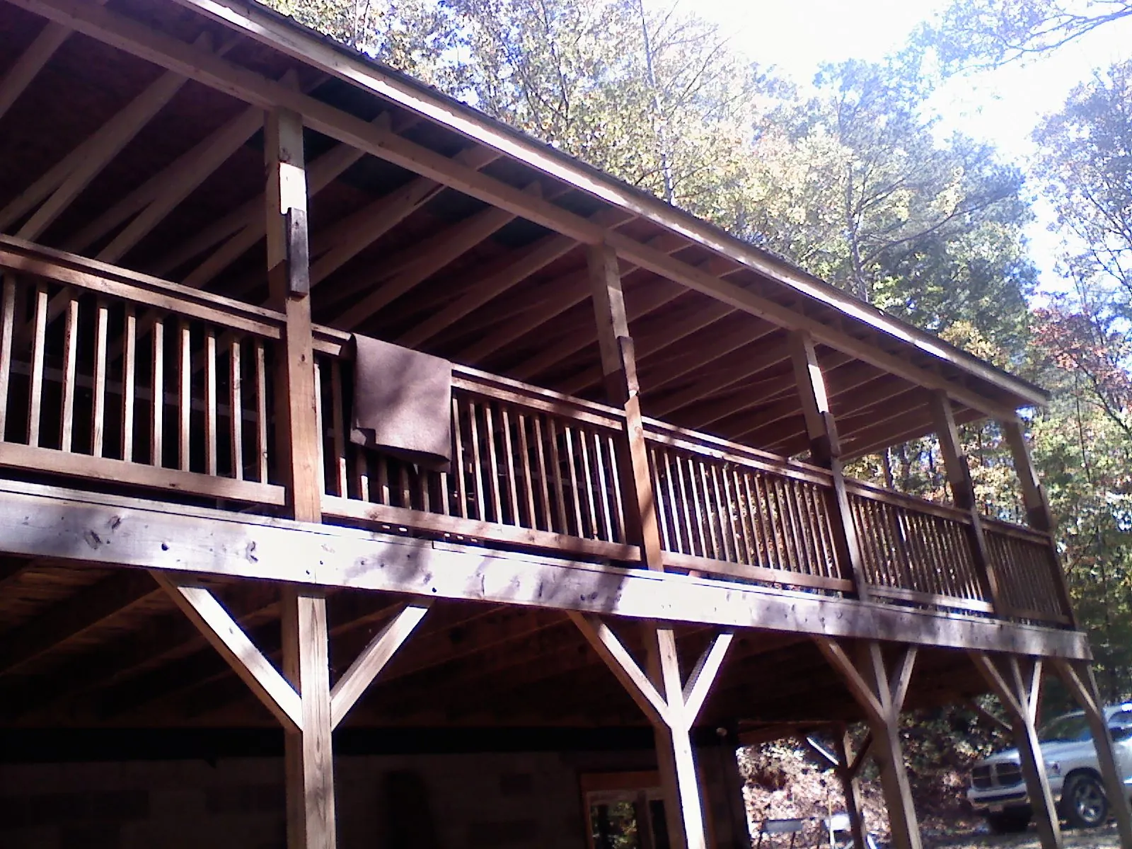 Timber framing under a new elevated porch and deck — Roof Leak Repair in Langeloth by Roofing Brothers